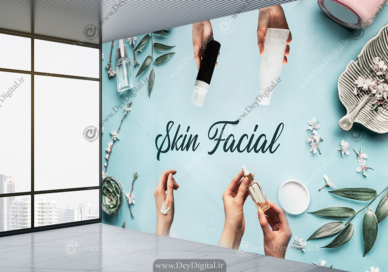 پوستر سه بعدی برای اتاق جوانسازی و مراقبت پوست