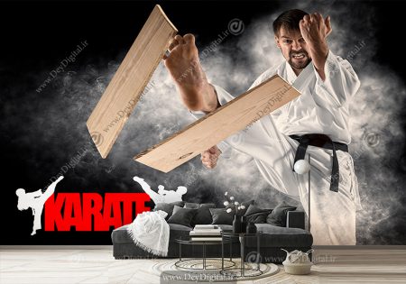 پوستر سه بعدی ورزش رزمی کاراته طرح کارته باز