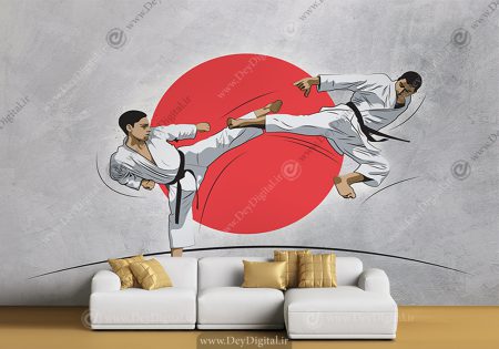 کاغذ دیواری سه بعدی برای ورزش رزمی کاراته