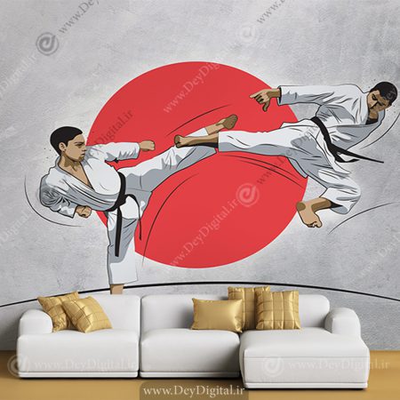 کاغذ دیواری سه بعدی برای ورزش رزمی کاراته