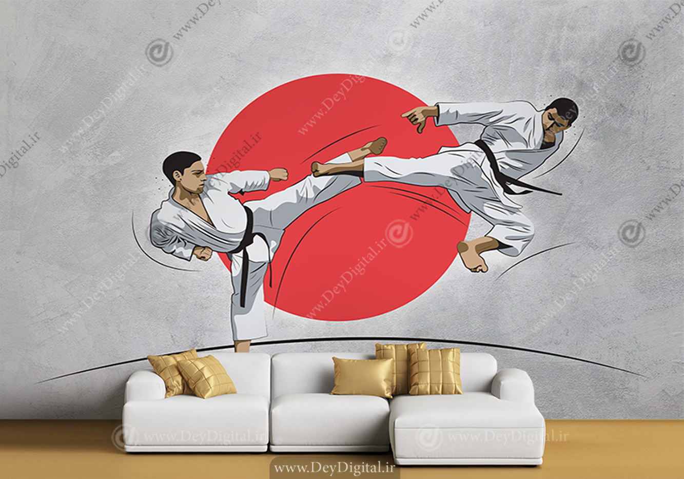 کاغذ دیواری سه بعدی برای ورزش رزمی کاراته