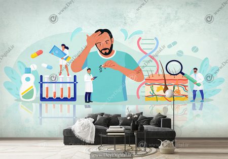 پوستر دیواری کاشت مو طرح وکتوری