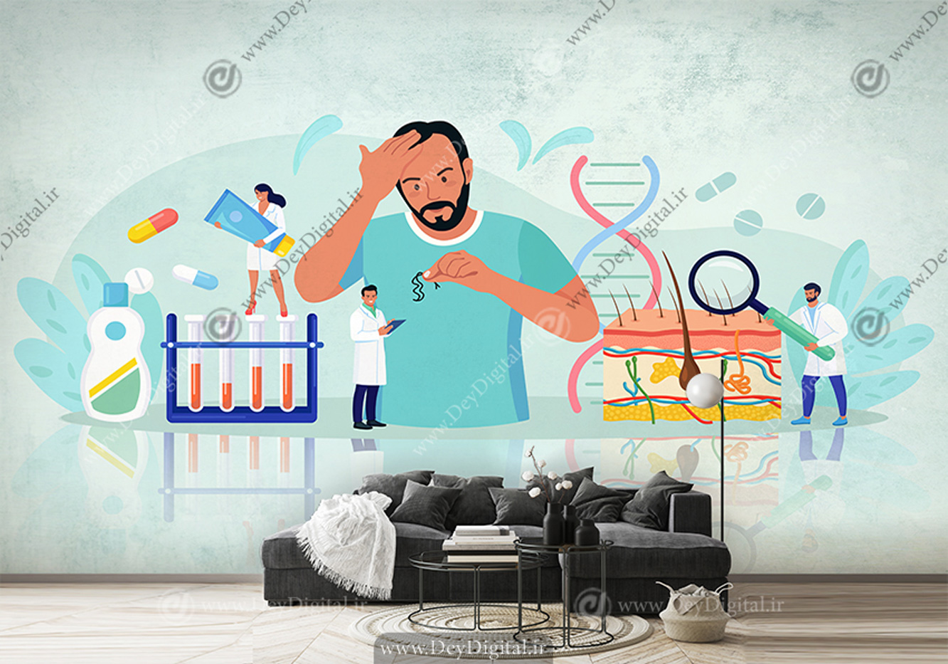 پوستر دیواری کاشت مو طرح وکتوری