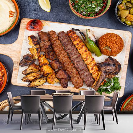 پوستر دیواری رستوران طرح کباب