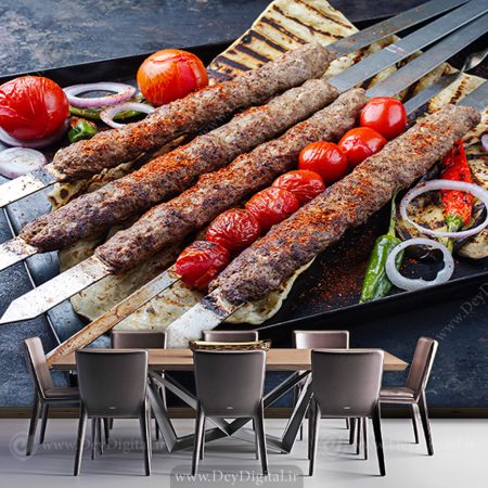 پوستر دیواری چند سیخ کباب برای رستوران سنتی