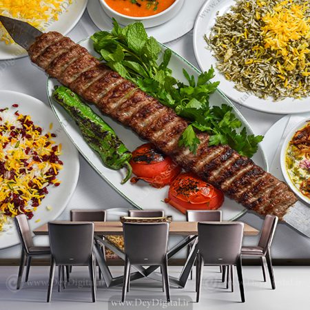 پوستر دیواری چلو کباب با ریحان
