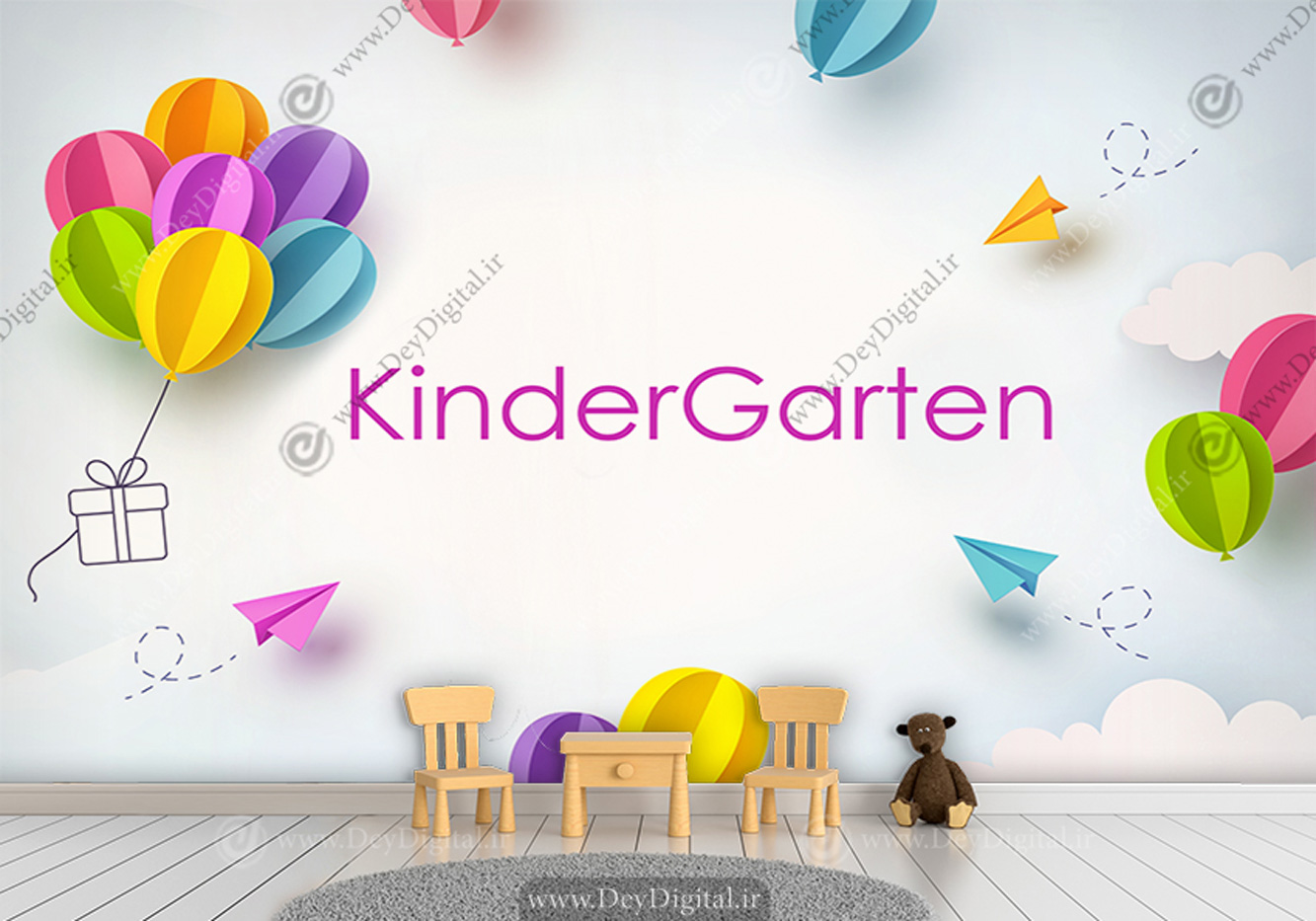پوستر دیواری سه بعدی فانتزی برای مهد کودک