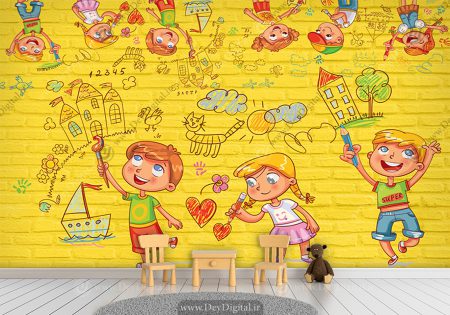 کاغذ دیواری فانتزی و کارتونی برای مهد کودک