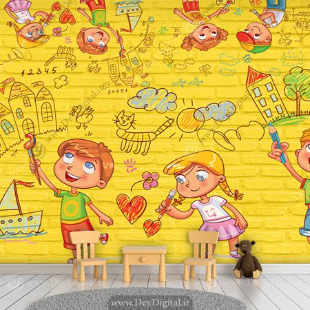 کاغذ دیواری فانتزی و کارتونی برای مهد کودک