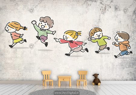 پوستر دیواری سه بعدی طرح کارتونی برای خانه بازی و مهد کودک