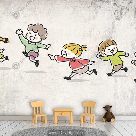 پوستر دیواری سه بعدی طرح کارتونی برای خانه بازی و مهد کودک