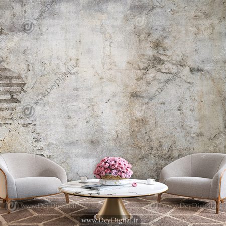 پوستر دیواری سه بعدی طرح دیوار سیمانی و آجری