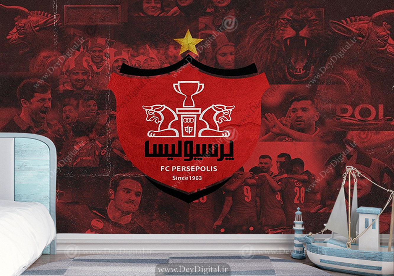 کاغذ دیواری اتاق پسر طرح پرسپولیس