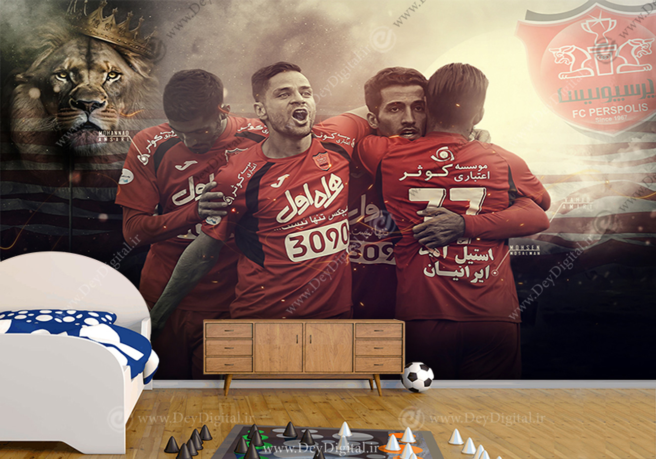 پوستر دیواری بازیکن های تیم پرسپولیس در حال خوشحالی بعد از گل
