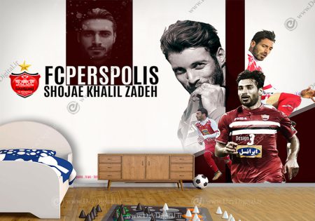 پوستر سه بعدی خلیل زاده بازیکن پرسپولیس
