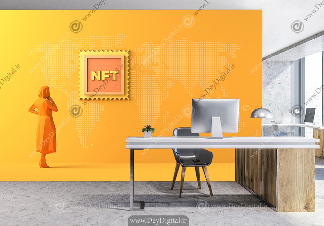 کاغذ دیواری آموزشگاه ارز دیجیتال طرح ان اف تی