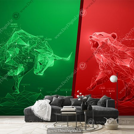 کاغذ دیواری سه بعدی طرح بازار های مالی صعودی و نزولی