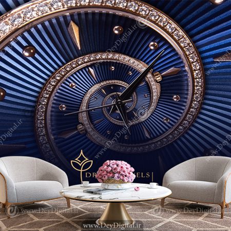 کاغذ دیواری سه بعدی طرح ساعت برای ساعت فروشی
