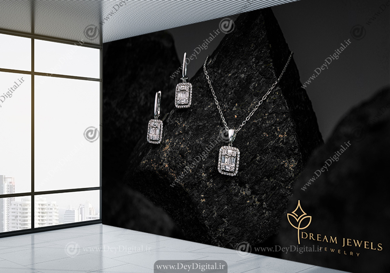 پوستر دیواری سه بعدی طرح سرویس طلا