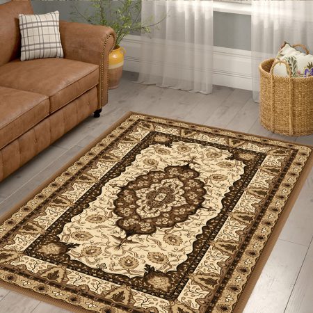 فرشینه سنتی پذیرایی رنگ کرم