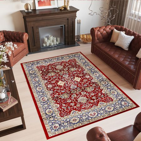فرشینه رنگ لاکی گل‌های شاه عباسی