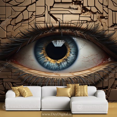 کاغذ دیواری سه بعدی طرح چشم انسان برای چشم پزشکی