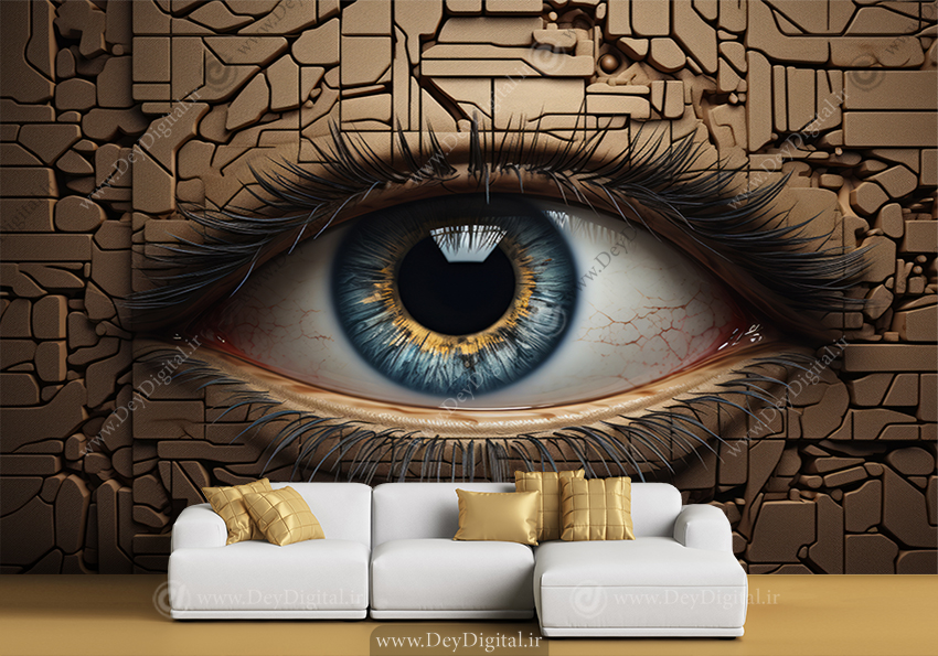 کاغذ دیواری سه بعدی طرح چشم انسان برای چشم پزشکی