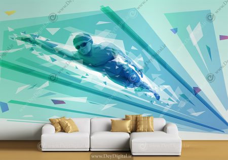 پوستر دیواری سه بعدی برای استخر شنا