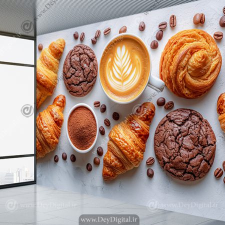 پوستر دیواری سه بعدی شیرینی فروشی
