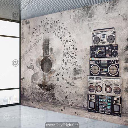 کاغذ دیواری سه بعدی آموزشگاه موسیقی