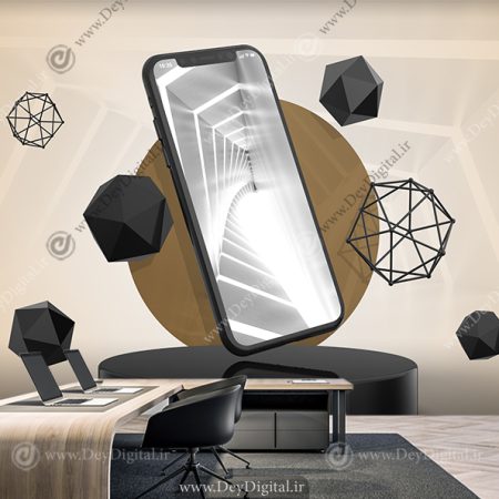 پوستر دیواری موبایل فروشی طرح ساده سه بعدی موبایل
