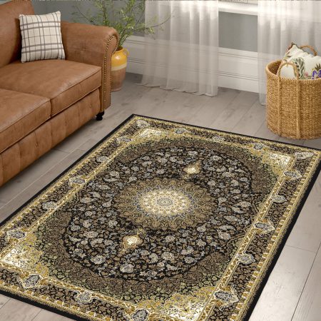فرش پذیرایی چاپی طرح سنتی شمسه و شاه عباسی