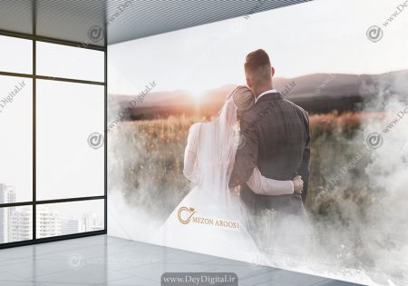 پوستر دیواری سه بعدی طرح عروس و داماد