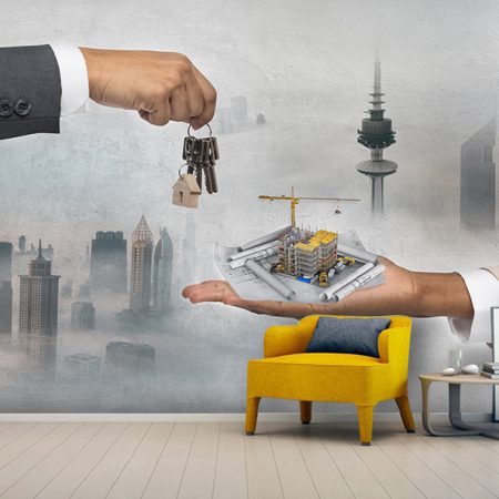پوستر دیواری سه بعدی برای شرکت ساخت و ساز و املاک