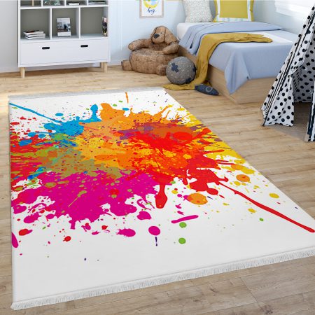 فرش چاپی اسپرت و شیک رنگهای شاد با زمینه روشن