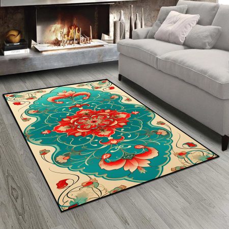 فرشینه طرح ترنج و کتیبه سرخ