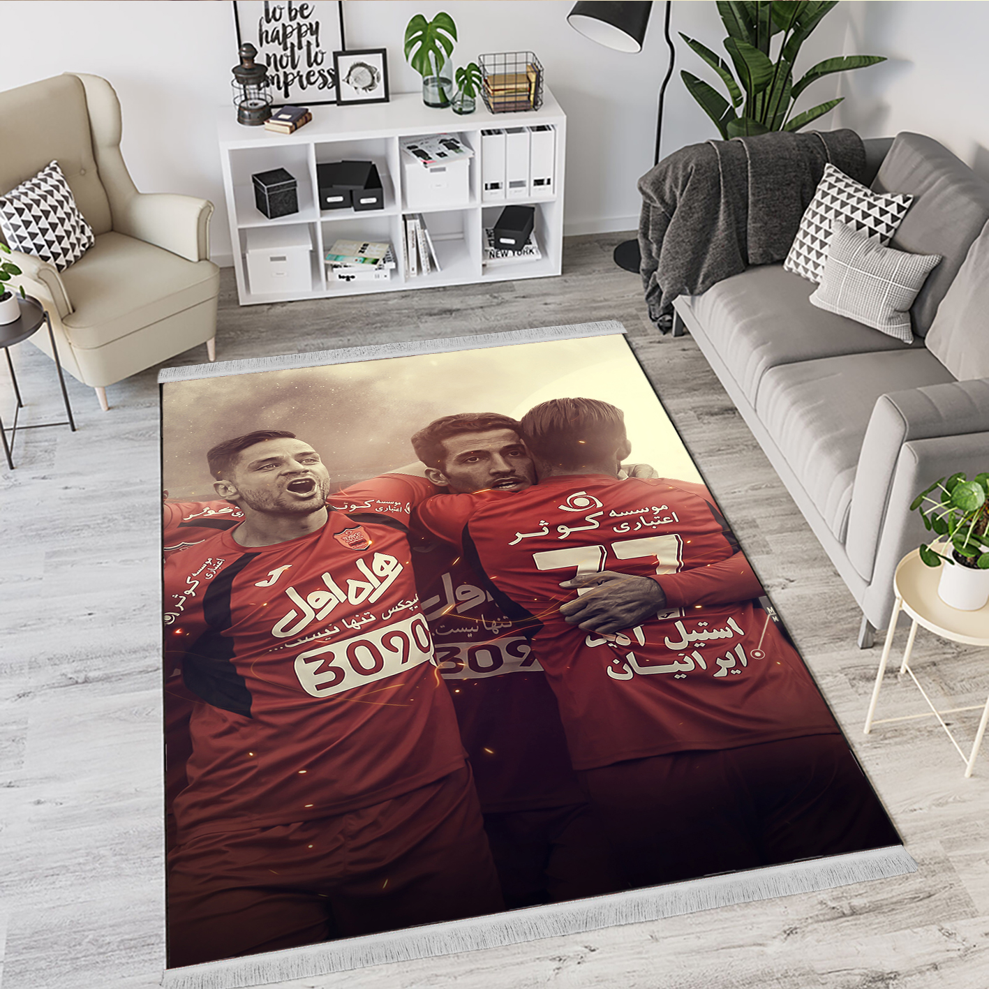 فرشینه چاپی اتاق نوجوان طرح بازیکنان پرسپولیس