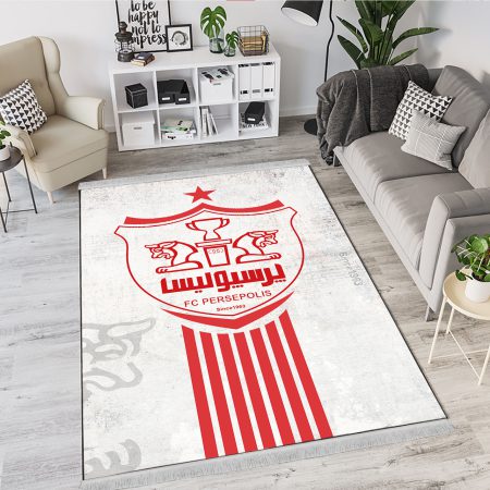 فرشینه اتاق پسرانه فوتبالی طرح پرسپولیس زمینه روشن