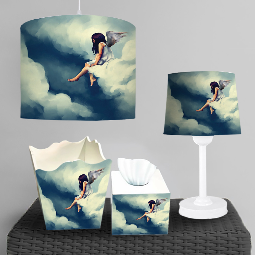 ست اکسسوری اتاق دختر نوجوان طرح فرشته روی ابر