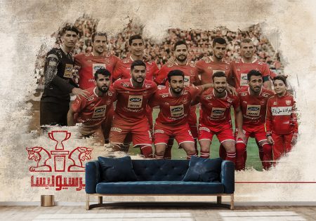 پوستر دیواری طرح بازیکنان باشگاه پرسپولیس با زمینه روشن
