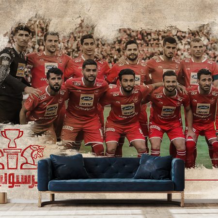 پوستر دیواری طرح بازیکنان باشگاه پرسپولیس با زمینه روشن