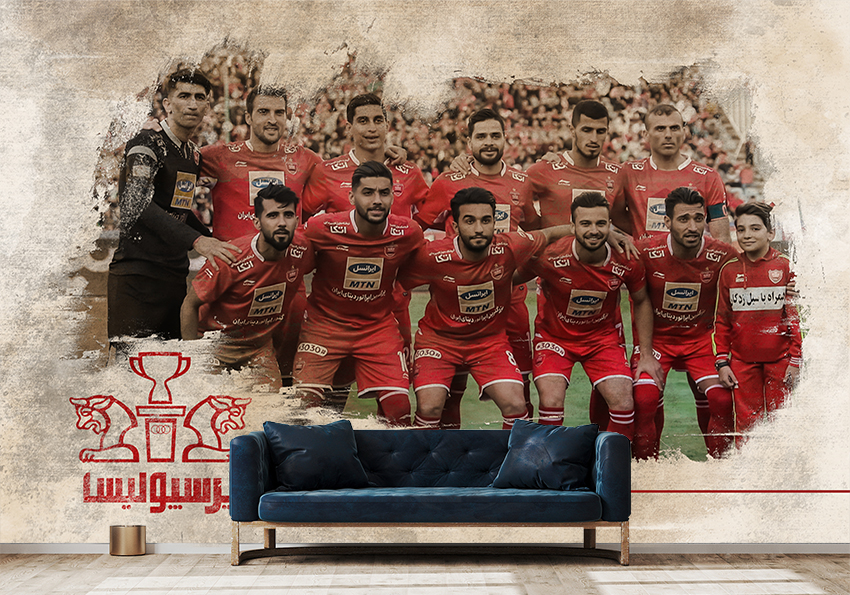 پوستر دیواری طرح بازیکنان باشگاه پرسپولیس با زمینه روشن