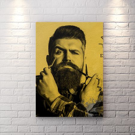 تابلو شاسی آرایشگاه مردانه طرح مدلینگ مدل مو و ریش