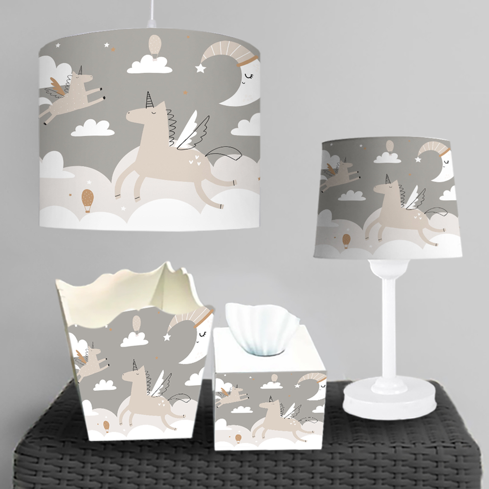 لوستر و ساعت دیواری اتاق کودک دختر طرح نقاشی ساده تکشاخ