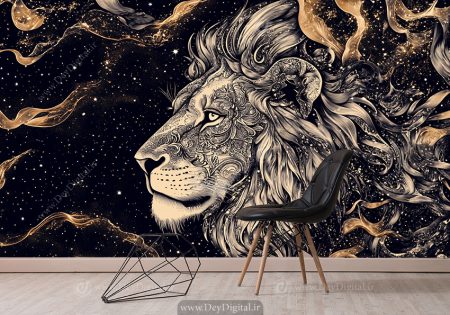 کاغذ دیواری سه بعدی اسپرت طرح شیر