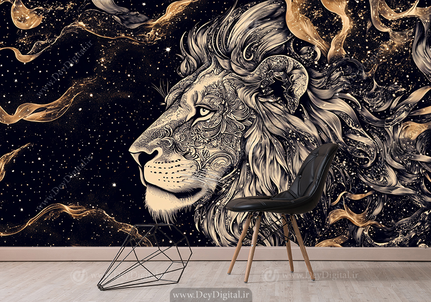 کاغذ دیواری سه بعدی اسپرت طرح شیر