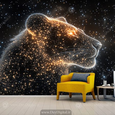کاغذ دیواری سه بعدی طرح شیر ماده