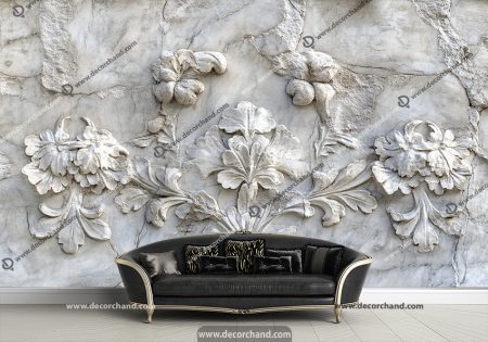پوستر دیواری سه بعدی گل برجسته
