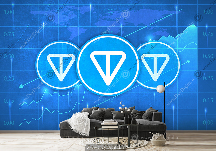 پوستر سه بعدی طرح ارز دیجیتال تلگرام تون