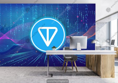 کاغذ دیواری سه بعدی طرح ارز دیجیتال